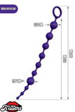 Grape Zincir Şeklinde Silikon Anal Plug 35 cm Mor Tutamaçlı Kademeli Tasarım