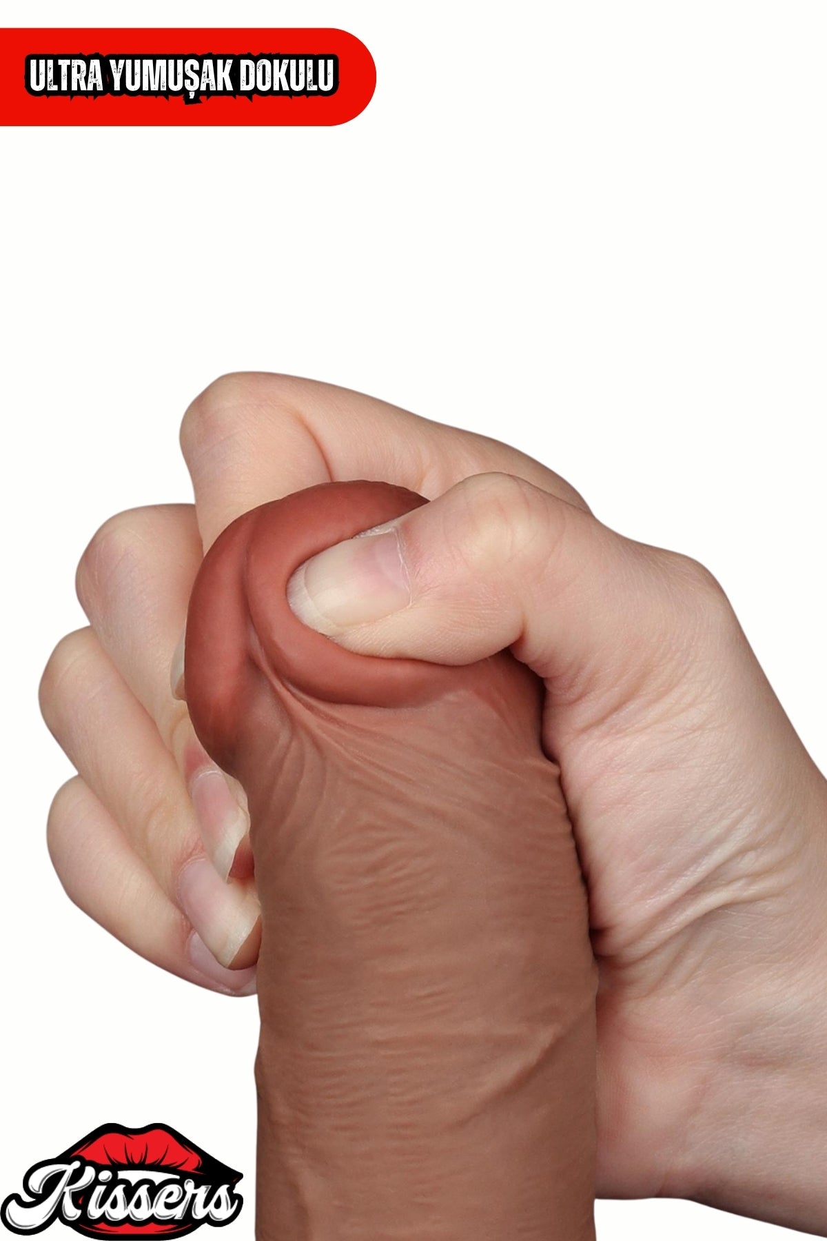 Kablolu Kumandalı Vantuzlu Güç Titreşimli Kayar Deri Melez Penis Dildo 20 cm