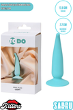 Sarru Vantuzlu Silikon Anal Plug 12,5 cm Mint Mavi Sivri Uçlu Tasarım