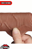 Kablolu Kumandalı Vantuzlu Güç Titreşimli Kayar Deri Melez Penis Dildo 20 cm