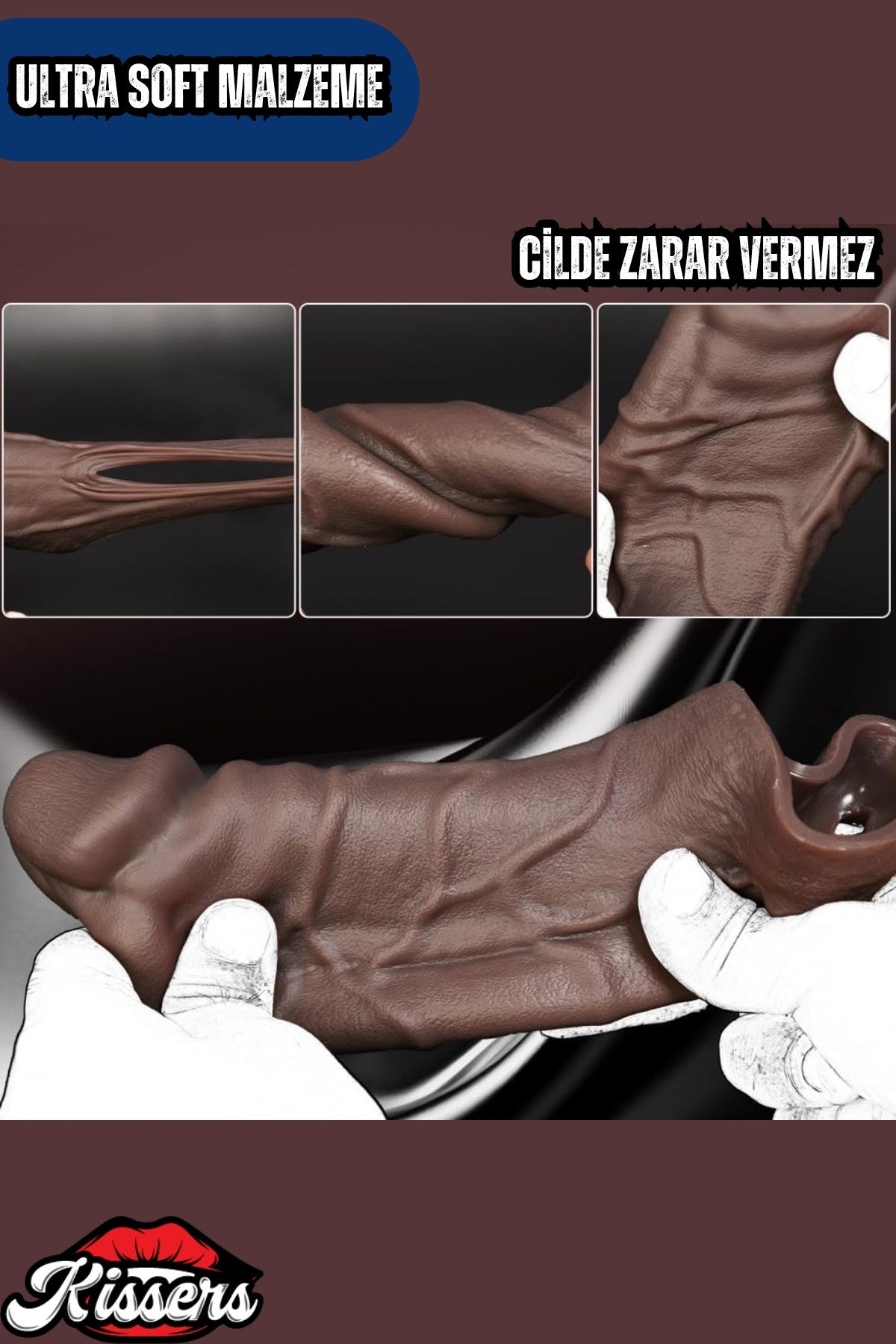 Ultra Realistik Kalınlaştırıcı İlişki Uzatıcı Damarlı Testisli Dolgulu Penis Kılıfı Melez