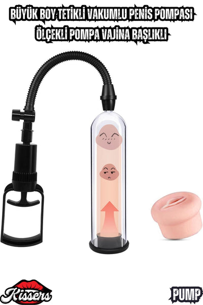 Büyük Boy Tetikli Vakumlu Penis Pompası Ölçekli Pompa Vajina Başlıklı