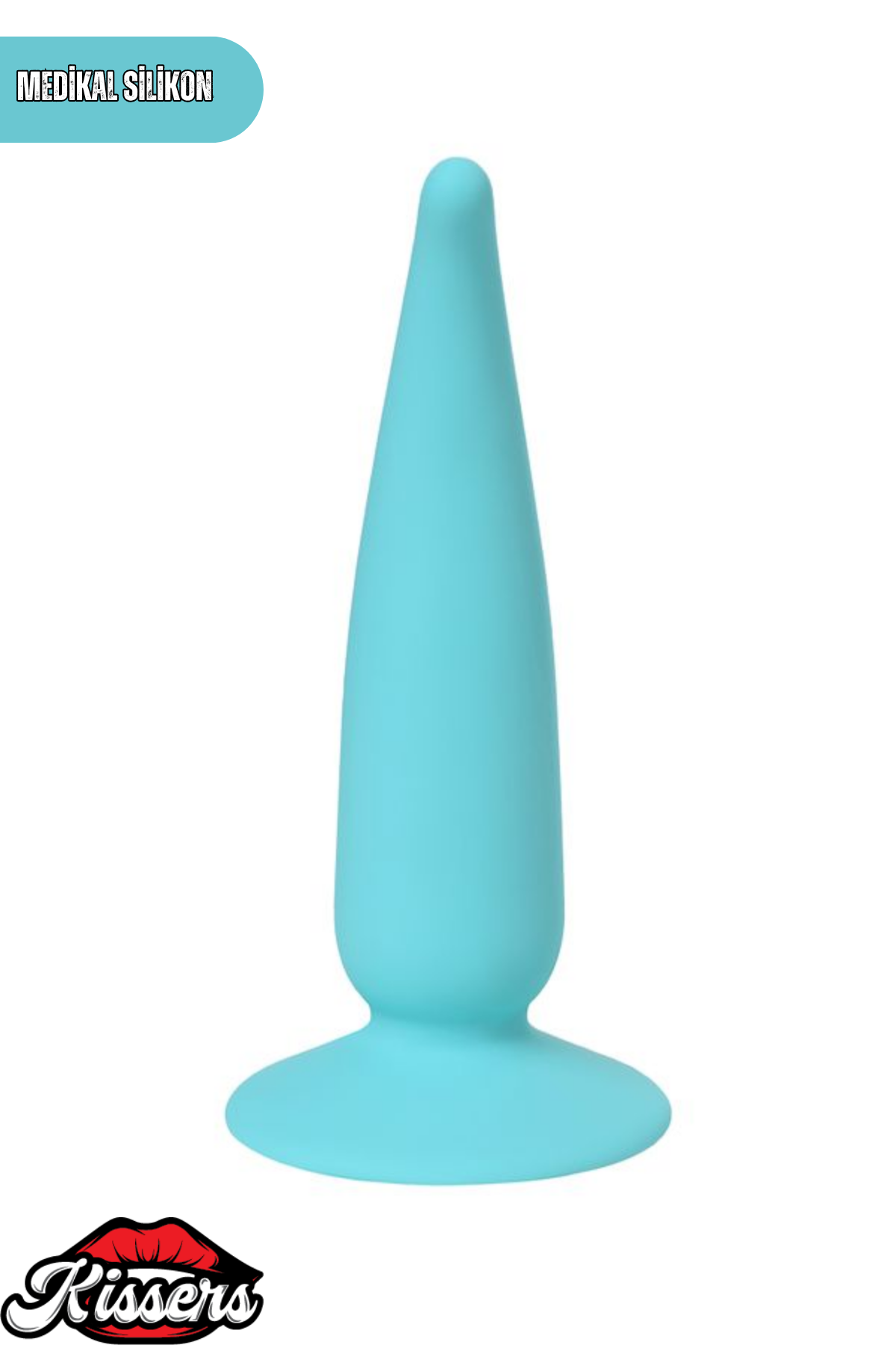 Sarru Vantuzlu Silikon Anal Plug 12,5 cm Mint Mavi Sivri Uçlu Tasarım