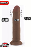 Kablolu Kumandalı Vantuzlu Güç Titreşimli Kayar Deri Melez Penis Dildo 20 cm