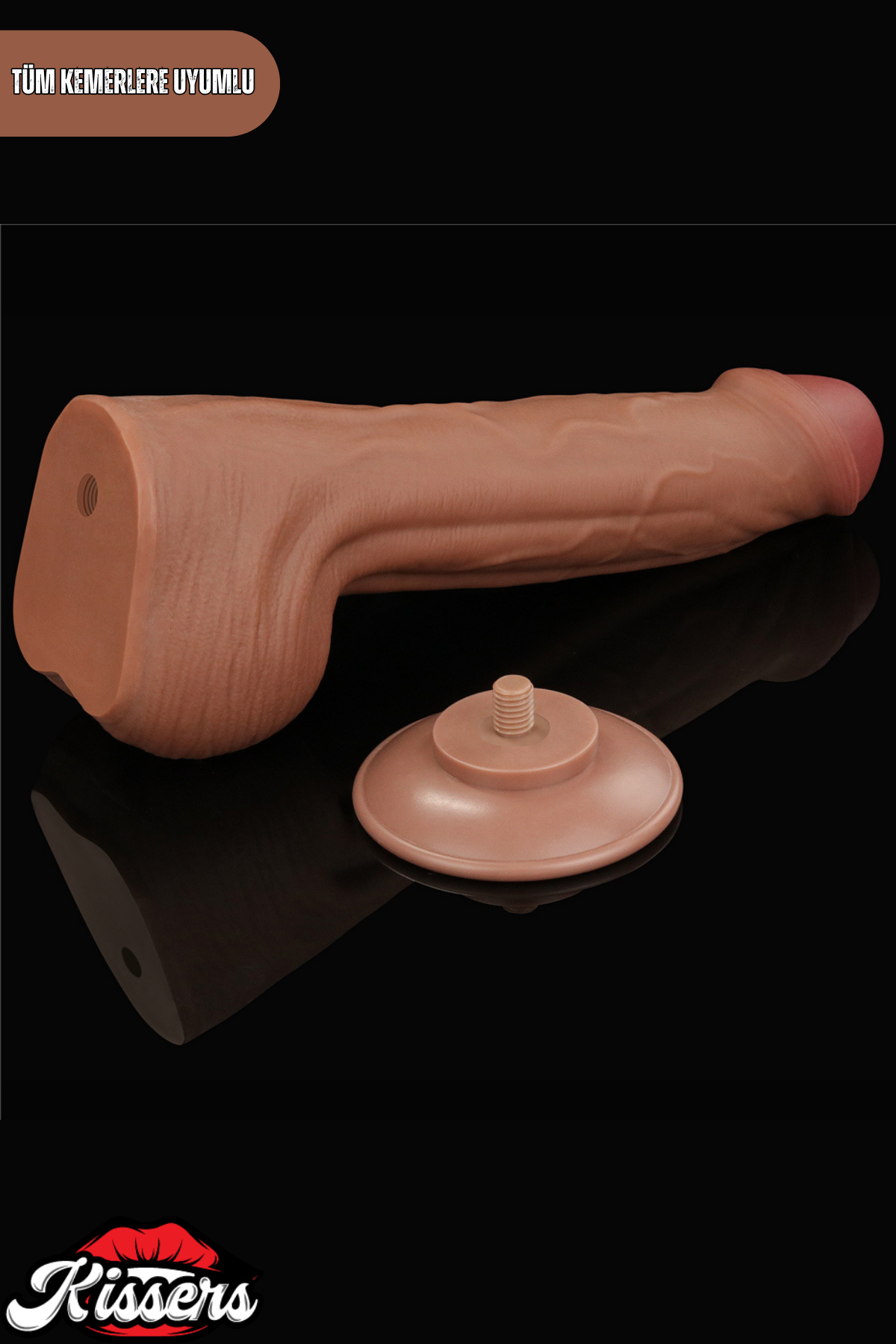 Lovetoy Ultra Realistik Hareketli Deri Çift Katmanlı Melez Renk Dildo Peni 28 cm