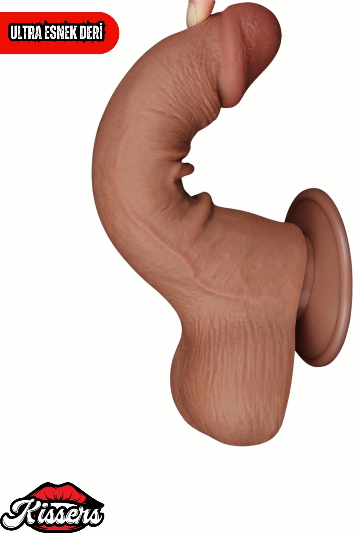 Kablolu Kumandalı Vantuzlu Güç Titreşimli Kayar Deri Melez Penis Dildo 20 cm