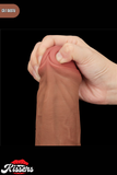 Lovetoy Ultra Realistik Hareketli Deri Çift Katmanlı Melez Renk Dildo Peni 28 cm