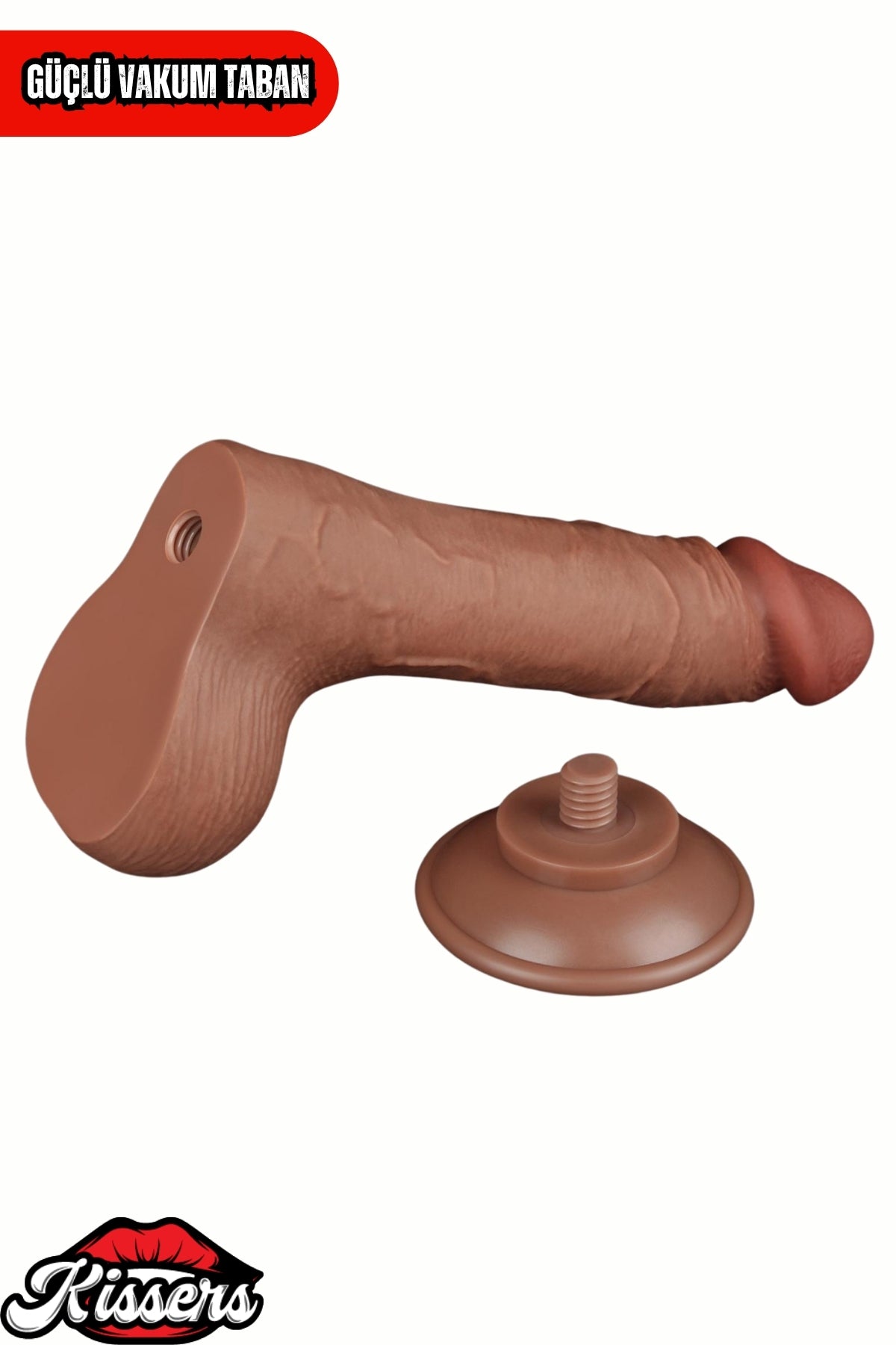 Kablolu Kumandalı Vantuzlu Güç Titreşimli Kayar Deri Melez Penis Dildo 20 cm