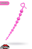 Long Sweety Kalp Şekilli Silikon Anal Plug 34 cm Pembe Kademeli Boğumlu Tasarım
