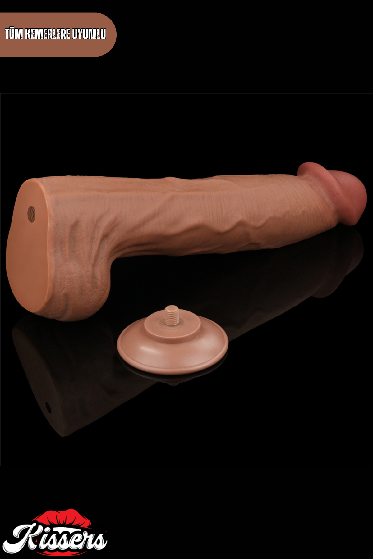 Lovetoy Ultra Realistik Hareketli Deri Çift Katmanlı Melez Renk Dildo Peni 36 cm