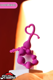 Long Sweety Kalp Şekilli Silikon Anal Plug 34 cm Pembe Kademeli Boğumlu Tasarım