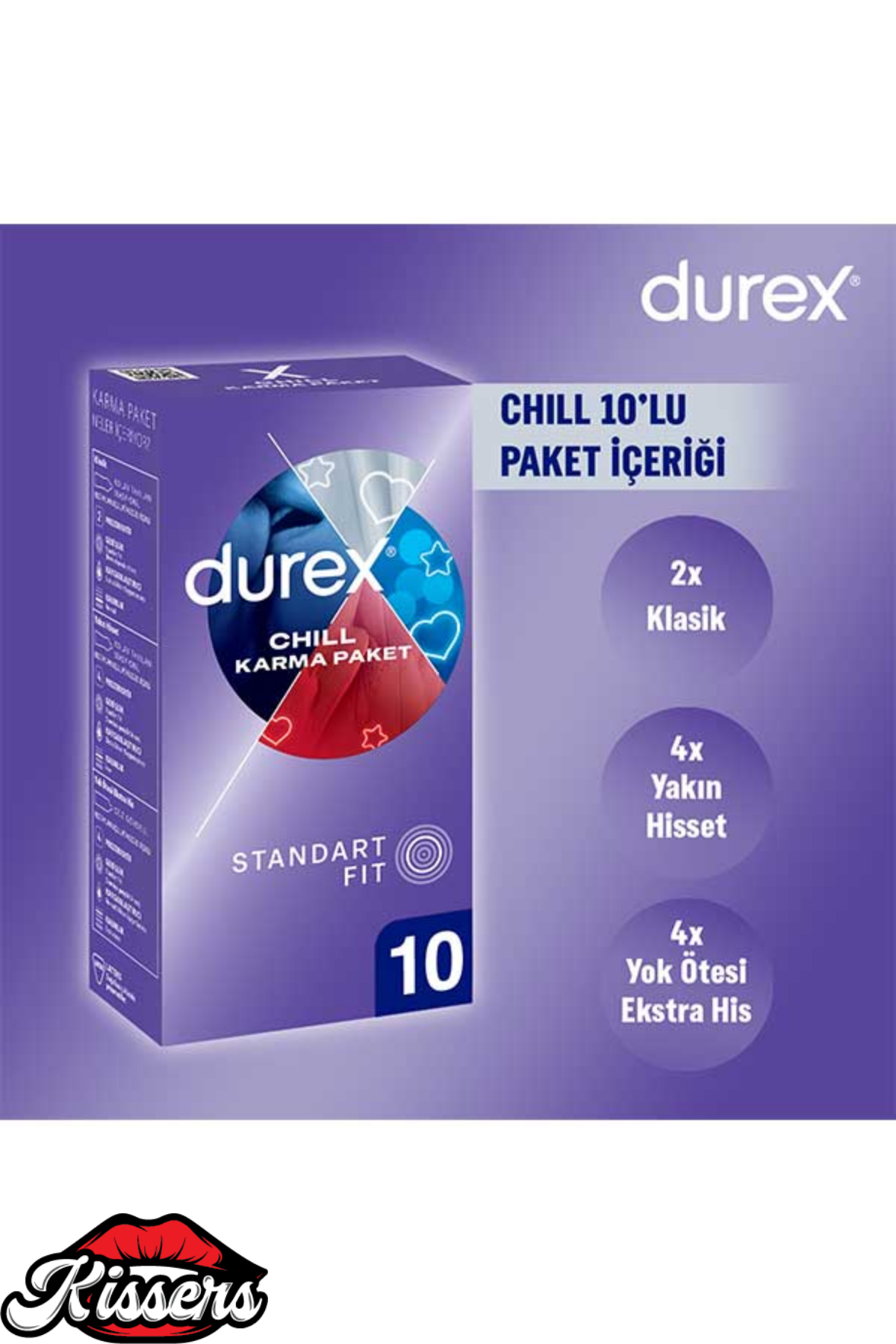 Durex Chill 10’lu Paket Karışık Seri 3 Özellikli Prezervatif HEATSYNC Teknolojili