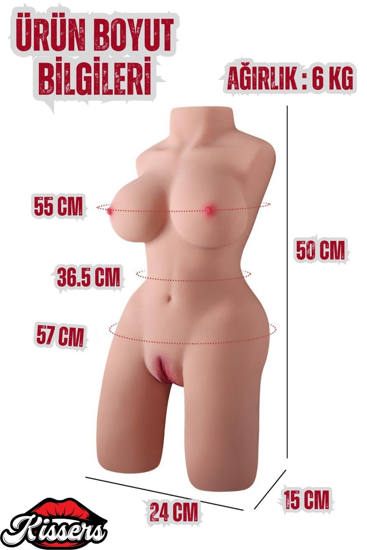 İleri Geri Hareketli Emişli Anal Vajina Girişli Sesli Titreşimli Realistik Manken Mastürbatör 6 Kg