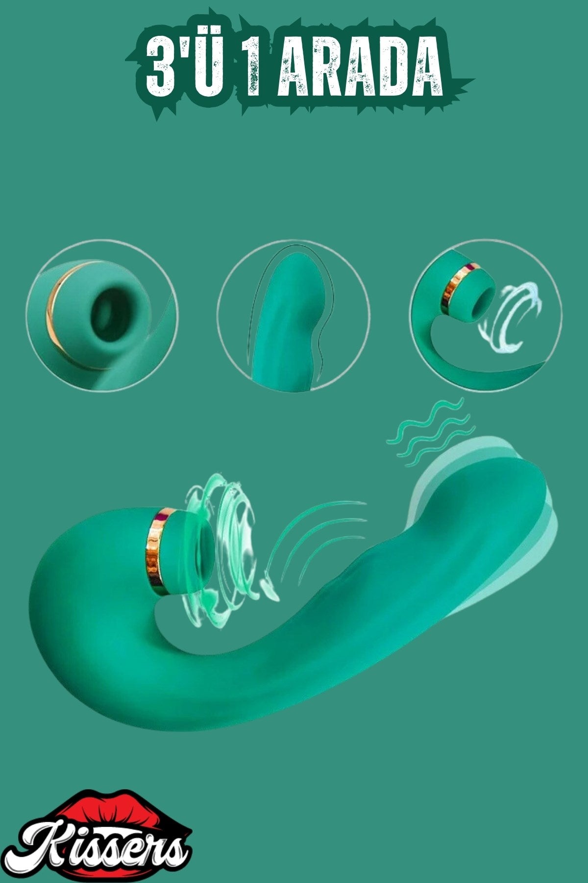 Cinsel Oyuncak G-Spot Uyarıcılı Klitoris Emişli Tıklama Modlu Güçlü Titreşimli 3 in 1 Vibratör