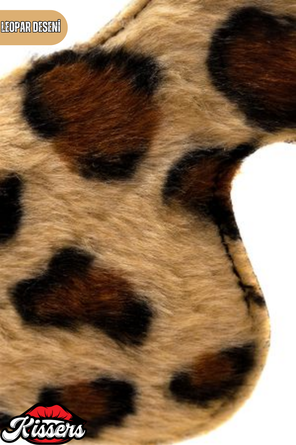 BDSM Fetiş Leopar Desenli PU Deri Göz Maskesi Yumuşak Astarlı Ayarlanabilir