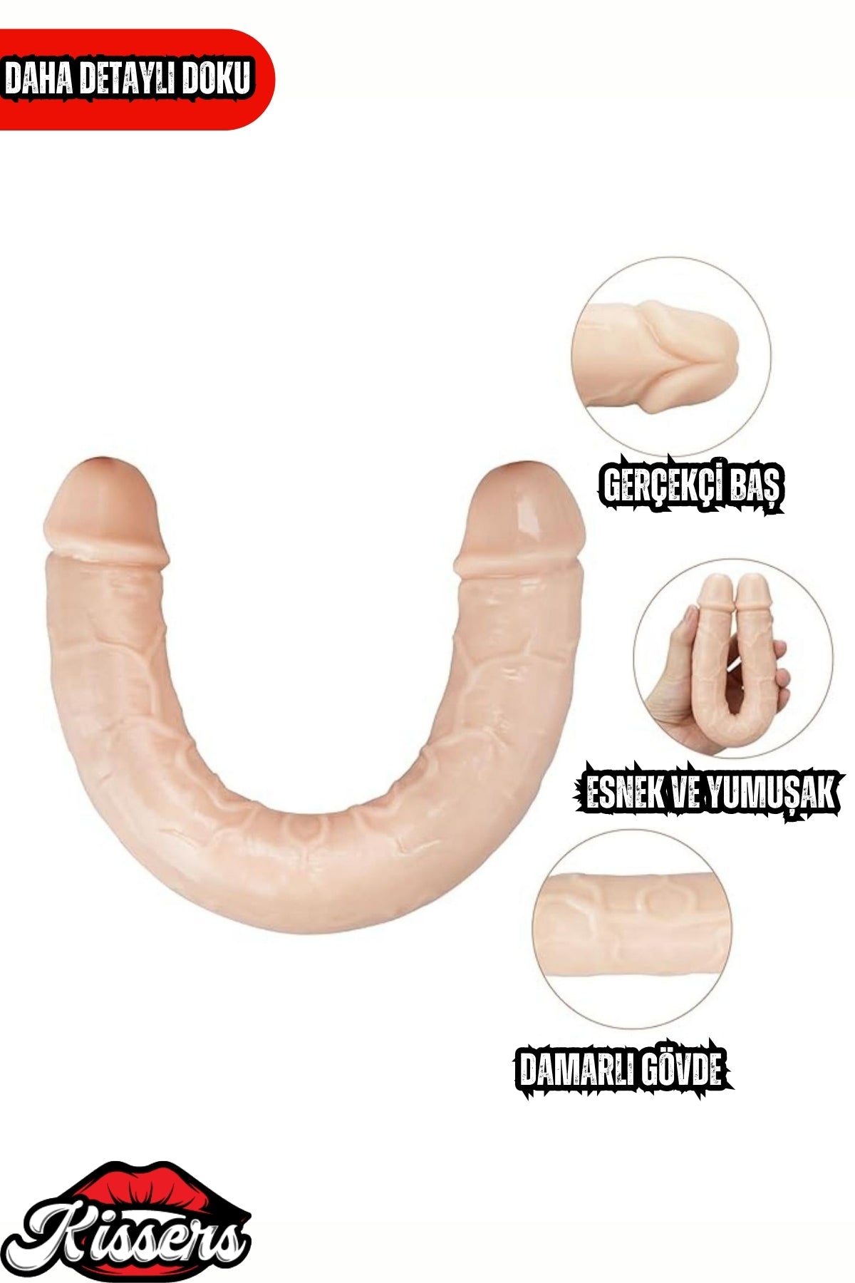 Gerçekçi Realistik Çift Taraflı Titreşimli Lezbiyen Dildo 33 Cm