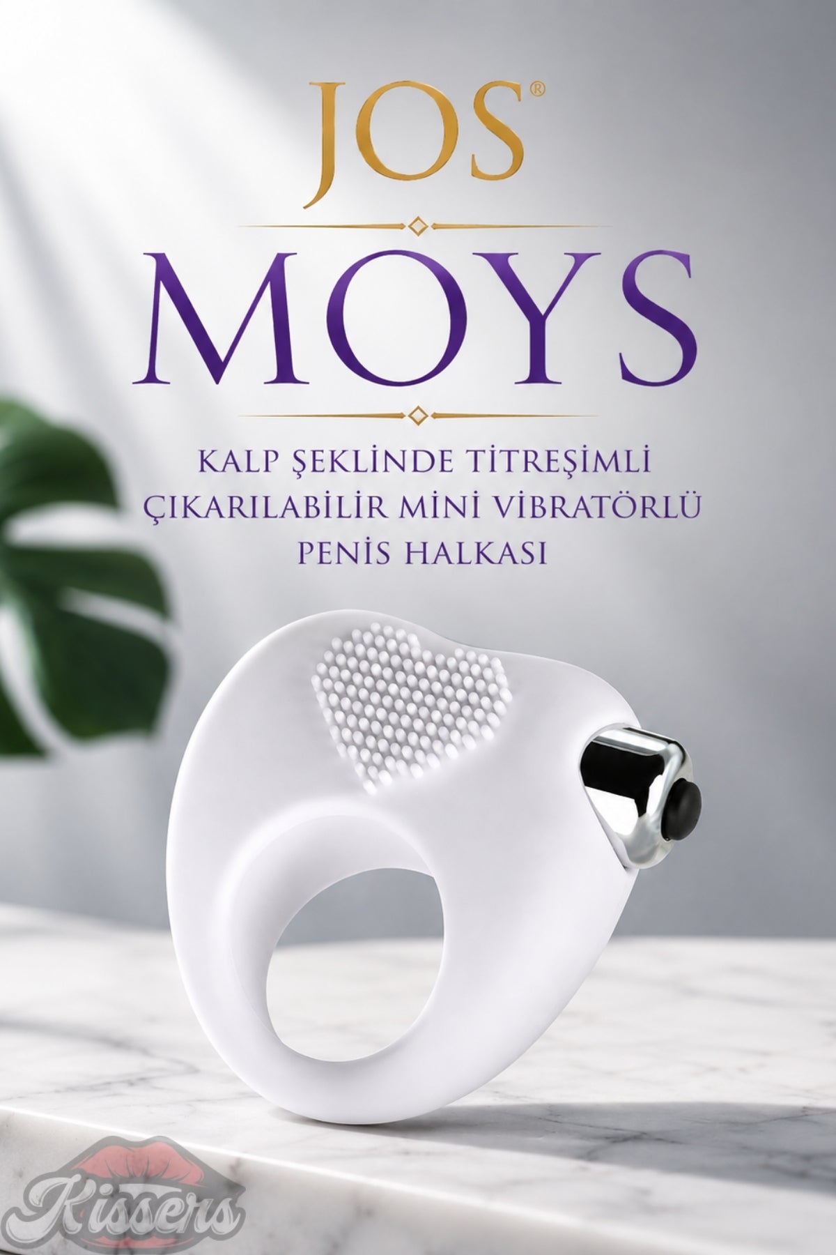 Joy Moys Kalp Şeklinde Titreşimli Çıkarılabilir Mini Vibratörlü Penis Halkası