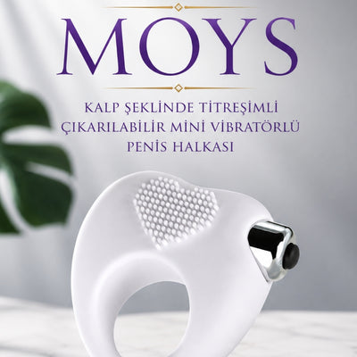 Joy Moys Kalp Şeklinde Titreşimli Çıkarılabilir Mini Vibratörlü Penis Halkası