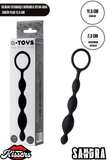 A-Toys Silikon Zincir Anal Plug 19,5 cm Siyah Boğumlu Tutamaçlı Tasarım