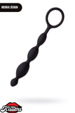 A-Toys Silikon Zincir Anal Plug 19,5 cm Siyah Boğumlu Tutamaçlı Tasarım