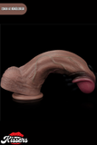 Lovetoy Ultra Realistik Hareketli Deri Çift Katmanlı Platin Silikon Yüksek Kalite Dildo Penis 33 cm