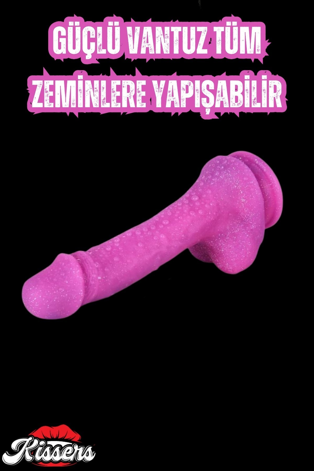 Cinsel Oyuncak Parlak Simli Ultra Yumuşak Pembe Realistik Yapay Penis Dildo 21 Cm