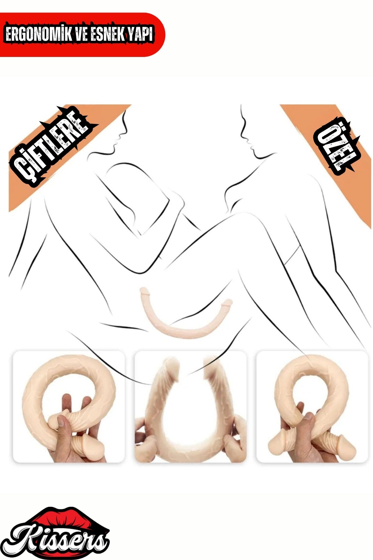 Gerçekçi Realistik Çift Taraflı Titreşimli Lezbiyen Dildo 33 Cm