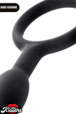A-Toys Silikon Zincir Anal Plug 19,5 cm Siyah Boğumlu Tutamaçlı Tasarım