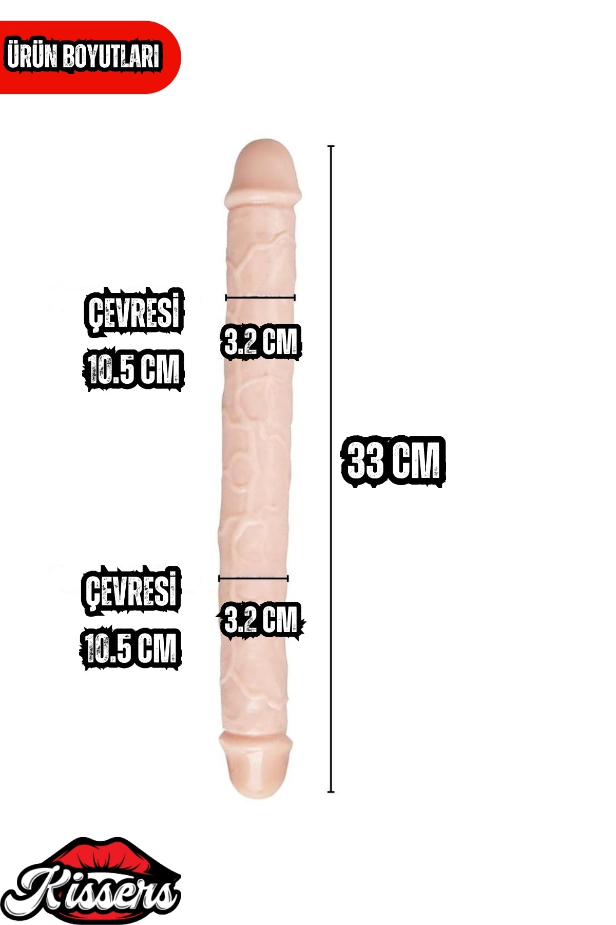 Gerçekçi Realistik Çift Taraflı Titreşimli Lezbiyen Dildo 33 Cm