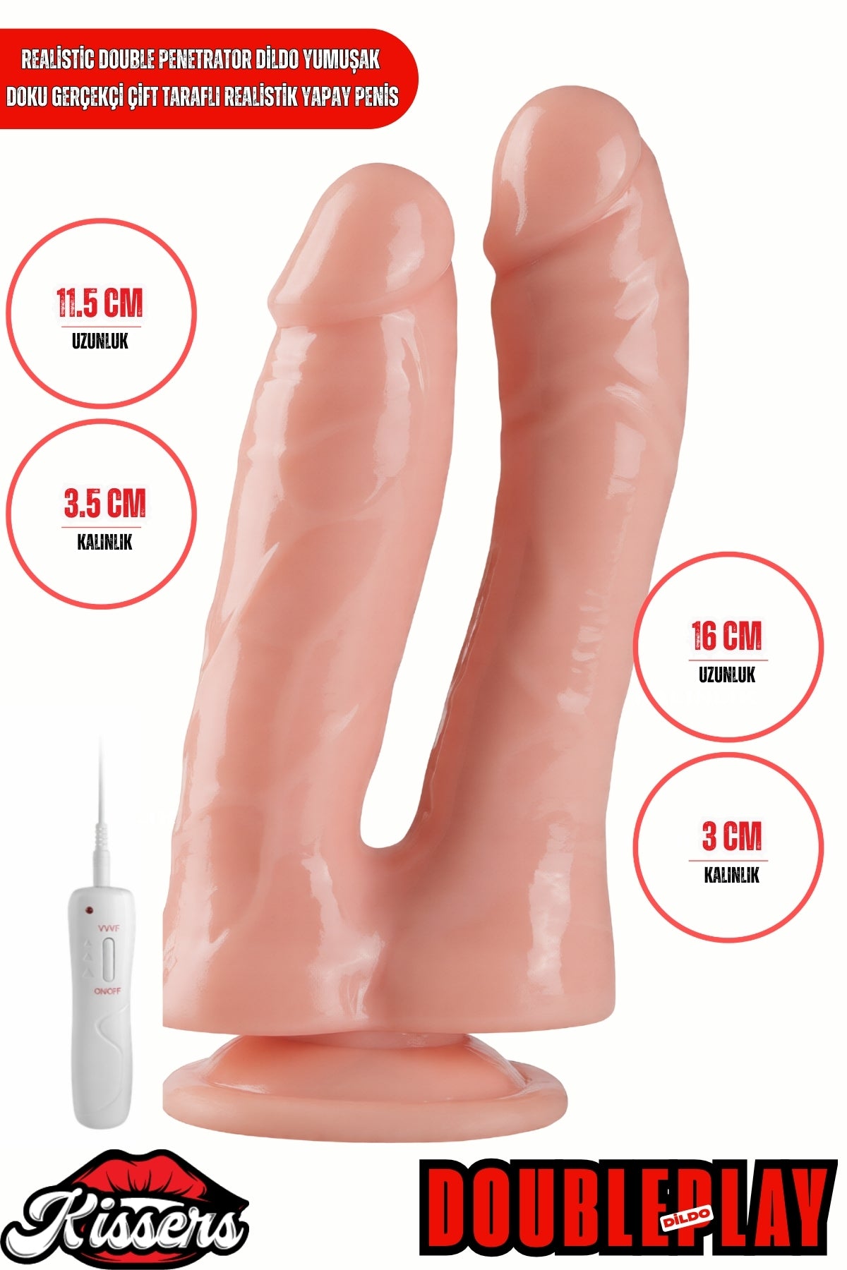 Realistic Double Penetrator Dildo Yumuşak Doku Gerçekçi Çift Taraflı Realistik Yapay Penis