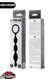 A-Toys Silikon Zincir Anal Plug 19,5 cm Siyah Boğumlu Tutamaçlı Tasarım