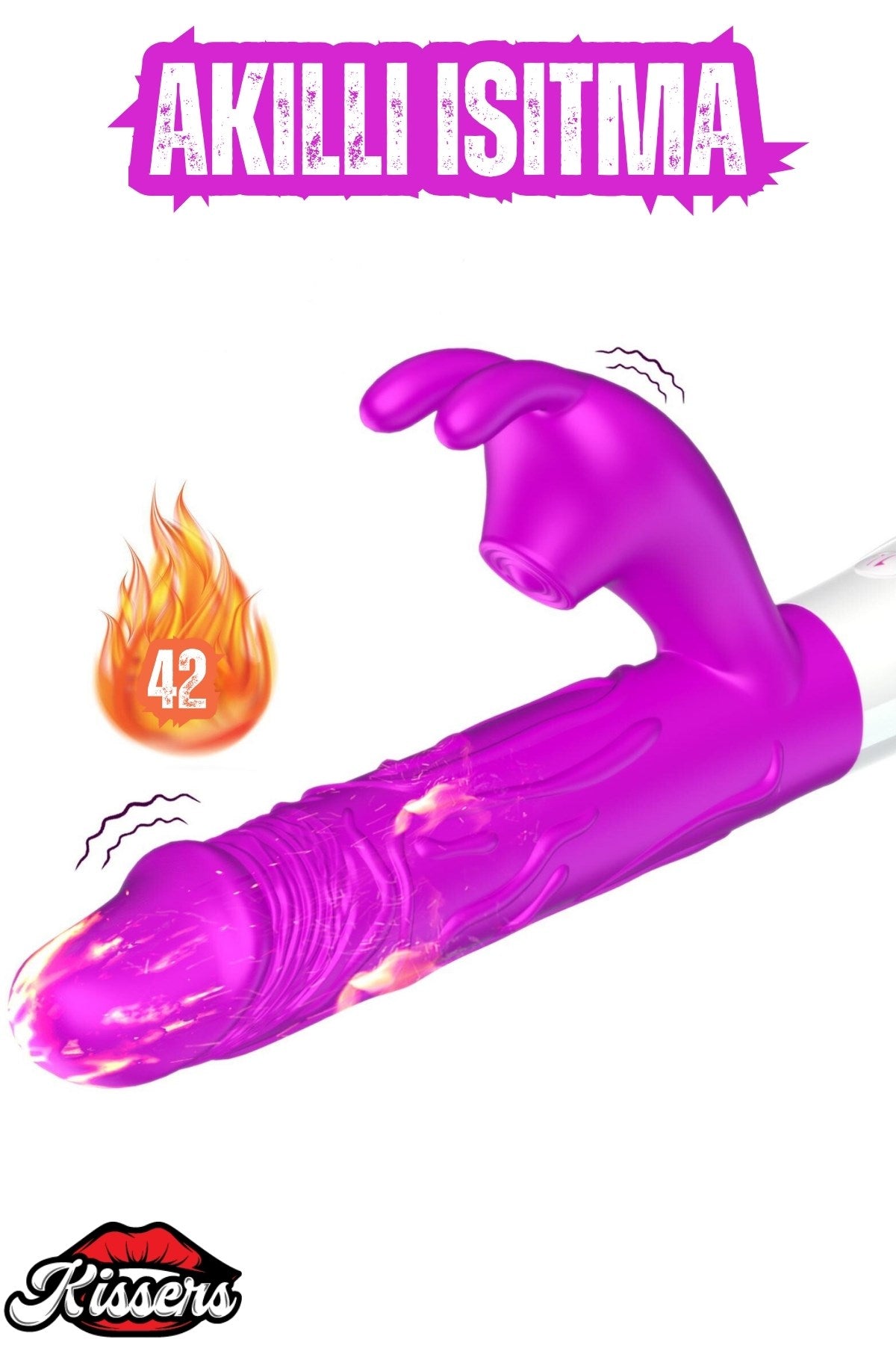 Yeni Nesil Titreşimli Isıtmalı Emişli G-Spot ve Klitoris Uyarıcı 2 İn 1 Rabbit Yapay Penis Vibratör