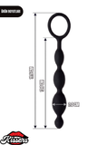 A-Toys Silikon Zincir Anal Plug 19,5 cm Siyah Boğumlu Tutamaçlı Tasarım