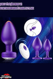 Uzaktan Kumandalı Titreşimli Mor Renkli Silikon Anal Tıkaç Butt Plug 3'Lü Set