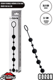 A-Toys Silikon Zincir Anal Plug 35,9 cm Siyah 7 Toplu Boğumlu Tasarım