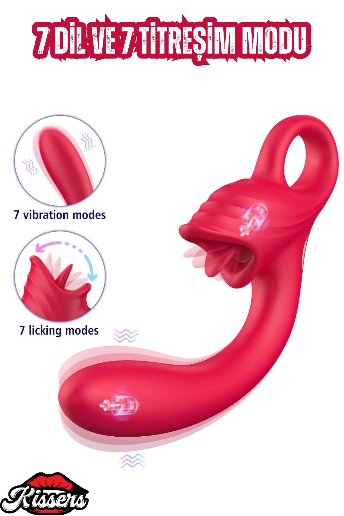 Cinsel Oyuncak Ellie Şarjlı Klitoris G Nokta Uyarıcı Dil Yalama Hareketli Kavisli Vibratör