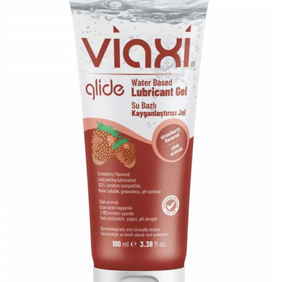 Viaxi Glide Çilek Aromalı Su Bazlı Kayganlaştırıcı Jel 100 Ml