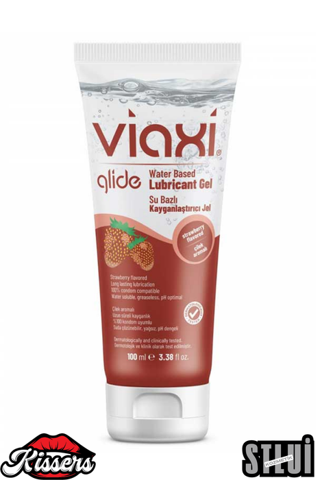 Viaxi Glide Çilek Aromalı Su Bazlı Kayganlaştırıcı Jel 100 Ml