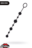 A-Toys Silikon Zincir Anal Plug 35,9 cm Siyah 7 Toplu Boğumlu Tasarım