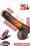 Uzaktan Kumandalı İleri Geri Hareketli Isıtmalı Titreşimli Ultra Realistik Dildo Penis 25 Cm