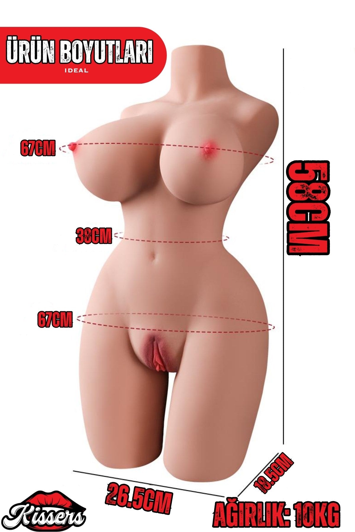 Yeni Nesil Anal Vajinal Titreşimli Isıtmalı 10 Kg 58 Cm Beyaz Ten Sex Doll Realistik Manken