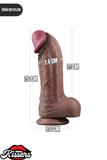Lovetoy Ultra Realistik Hareketli Deri Çift Katmanlı Platin Silikon Yüksek Kalite Dildo Penis 28 cm