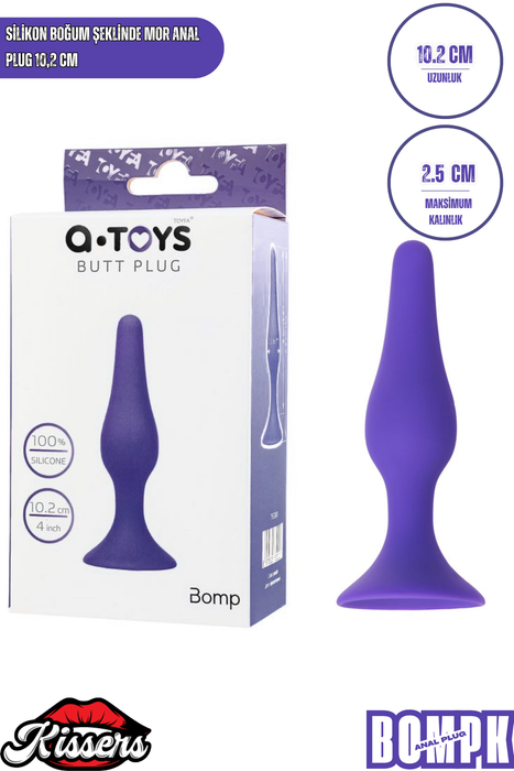 A-Toys Silikon Anal Plug 10,2 cm Mor Boğumlu Vantuzlu Tasarım