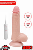 Kablolu Kumandalı Vantuzlu Güçlü Titreşimli Kayar Deri Skin Penis Dildo 17.5 cm
