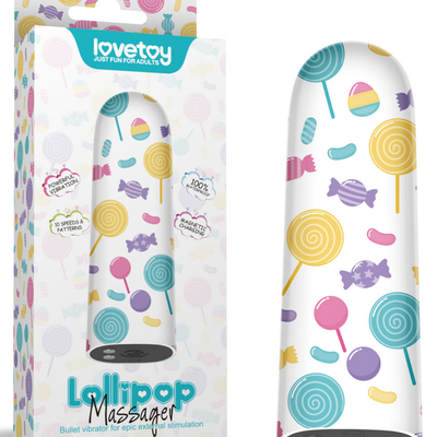 Lovetoy Lolipop Desenli Şarjlı Mini Vibratör Giyilebilir Güçlü Titreşimli Su Geçirmez Masaj Cihazı