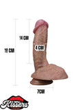 20 Cm Çift Katmanlı Damarlı 3D Süper Ultra Süper Realistik Gerçek Model Dildo Penis