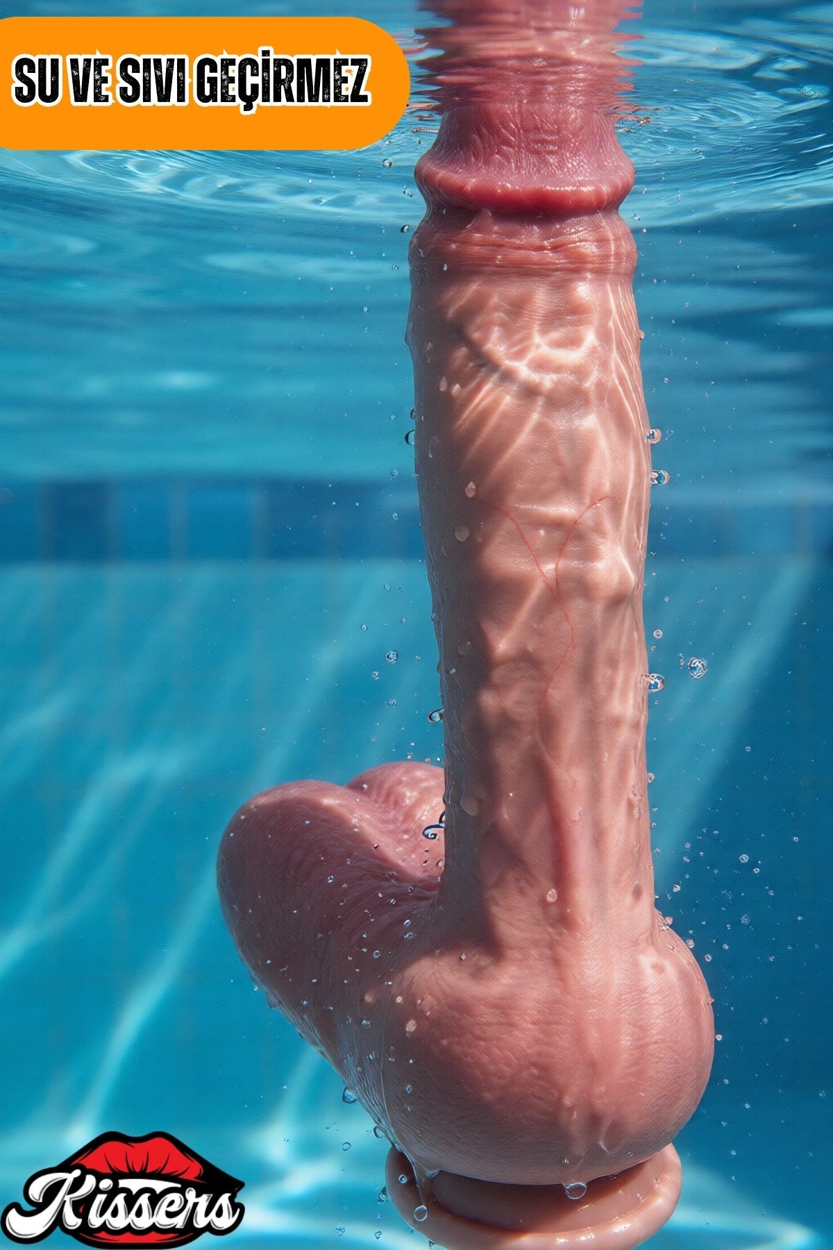 Ultra Realistik Mega Boy Eğilip Bükülebilir Damarlı Esnek Kalın Ten Penis Dildo 26 Cm