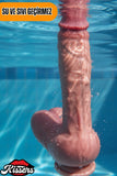 Ultra Realistik Mega Boy Eğilip Bükülebilir Damarlı Esnek Kalın Ten Penis Dildo 26 Cm