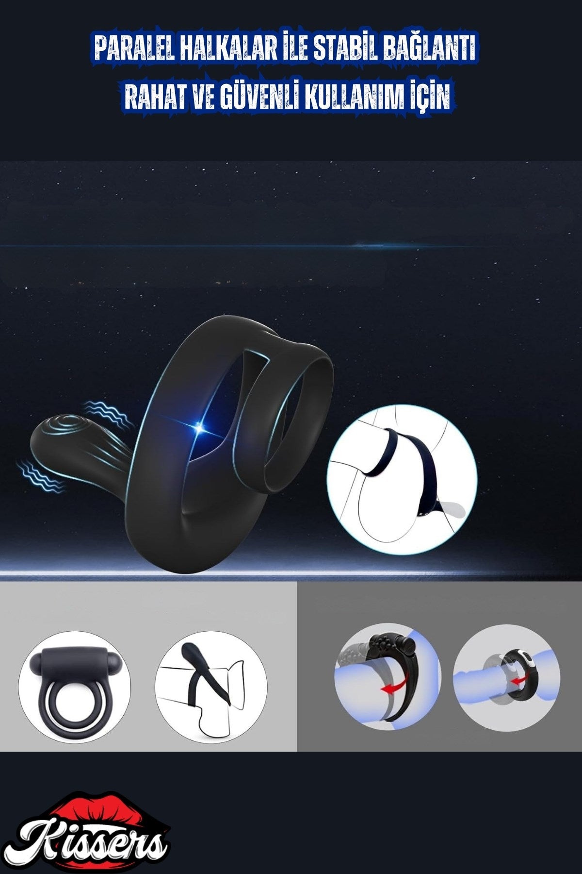 Uzaktan Kumandalı 9 Titreşim Modlu Uyarıcı Boşalma 3'ü 1 Arada Penis Halkası