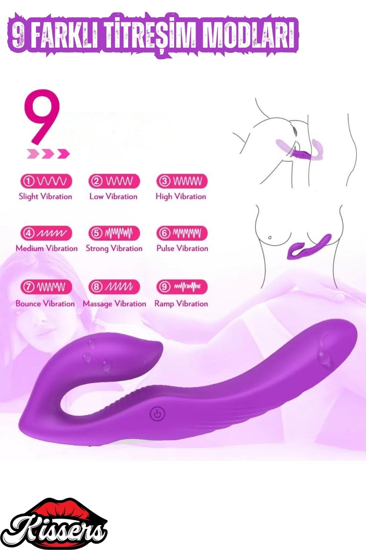 Titreşim Strapless Çift Taraflı Giyilebilir G Noktası Ve Klitoris Uyarıcılı Lezbiyen Vibratör